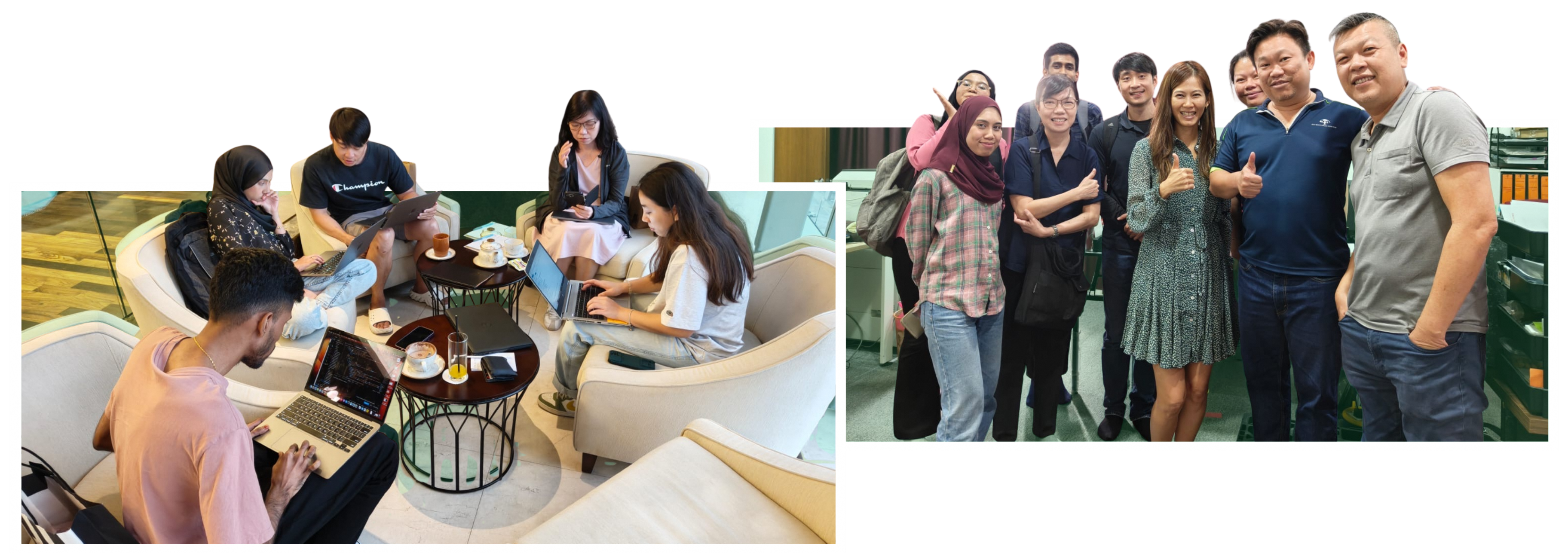 Photos of Carol with colleagues and coursemates